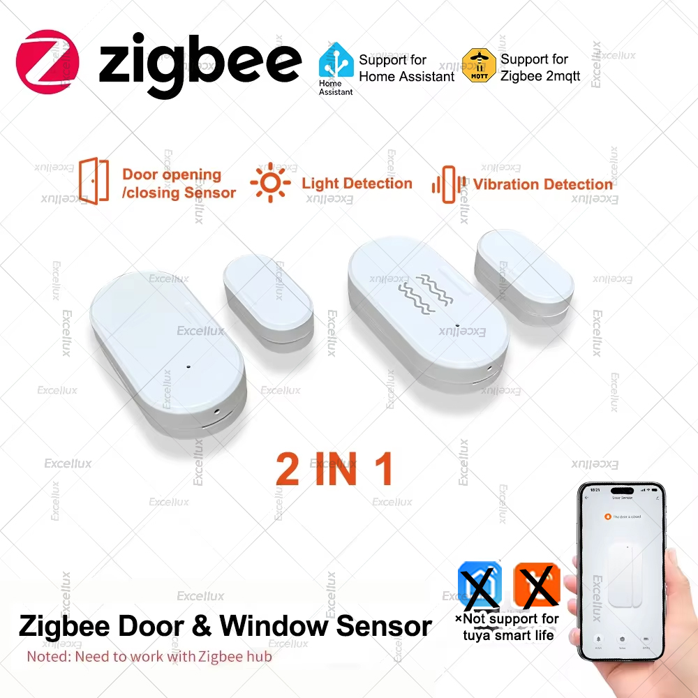 Home Security Door - Zigbee 3.0 밝기/진동 센서가있는 도어 윈도우