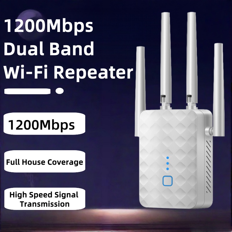 Home Security Wireless - 1200Mbps 듀얼 밴드 WiFi 리피터 2.4G/5GHz