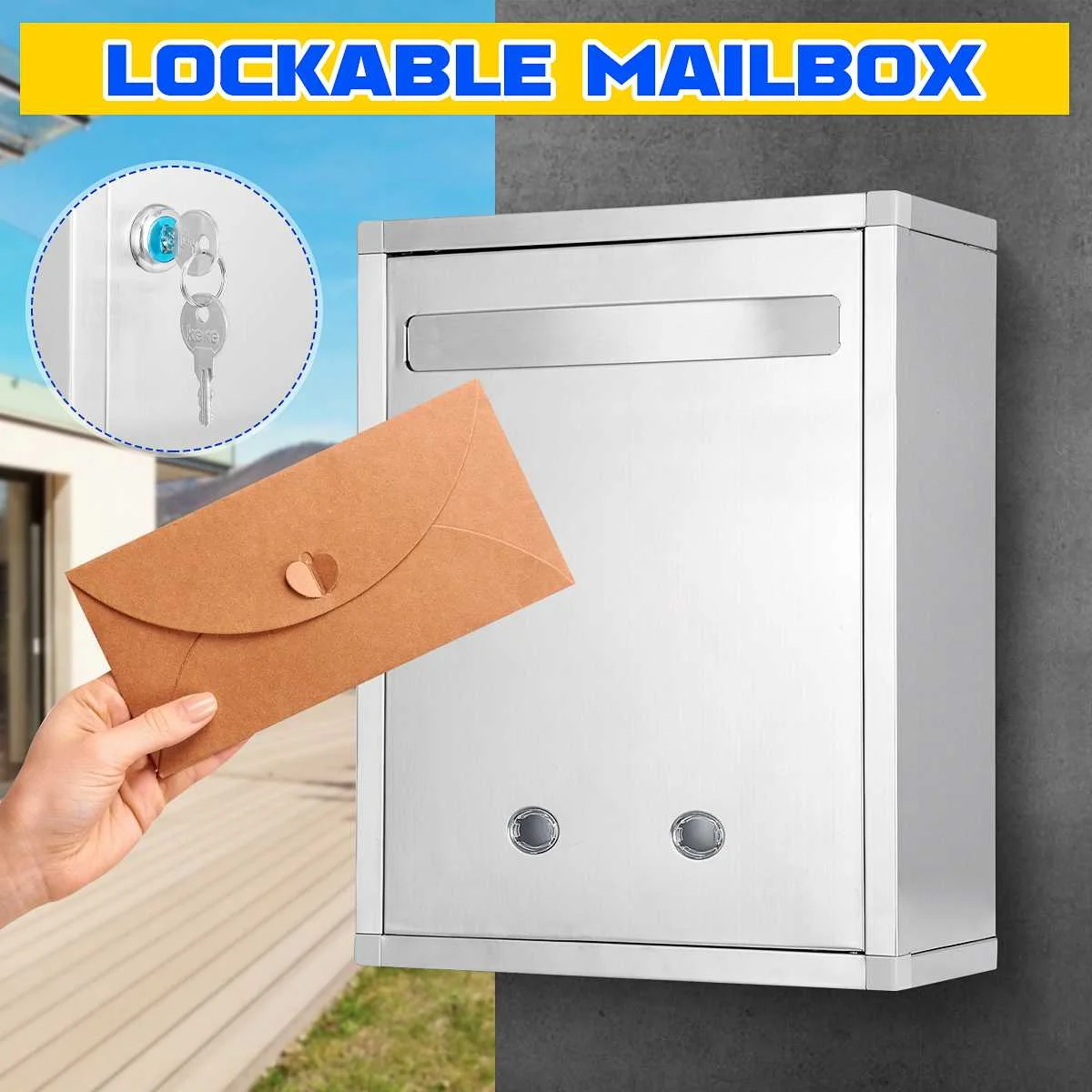 Home Security Letters - 스테인리스 스틸 방수 빈티지 우편함 잠금