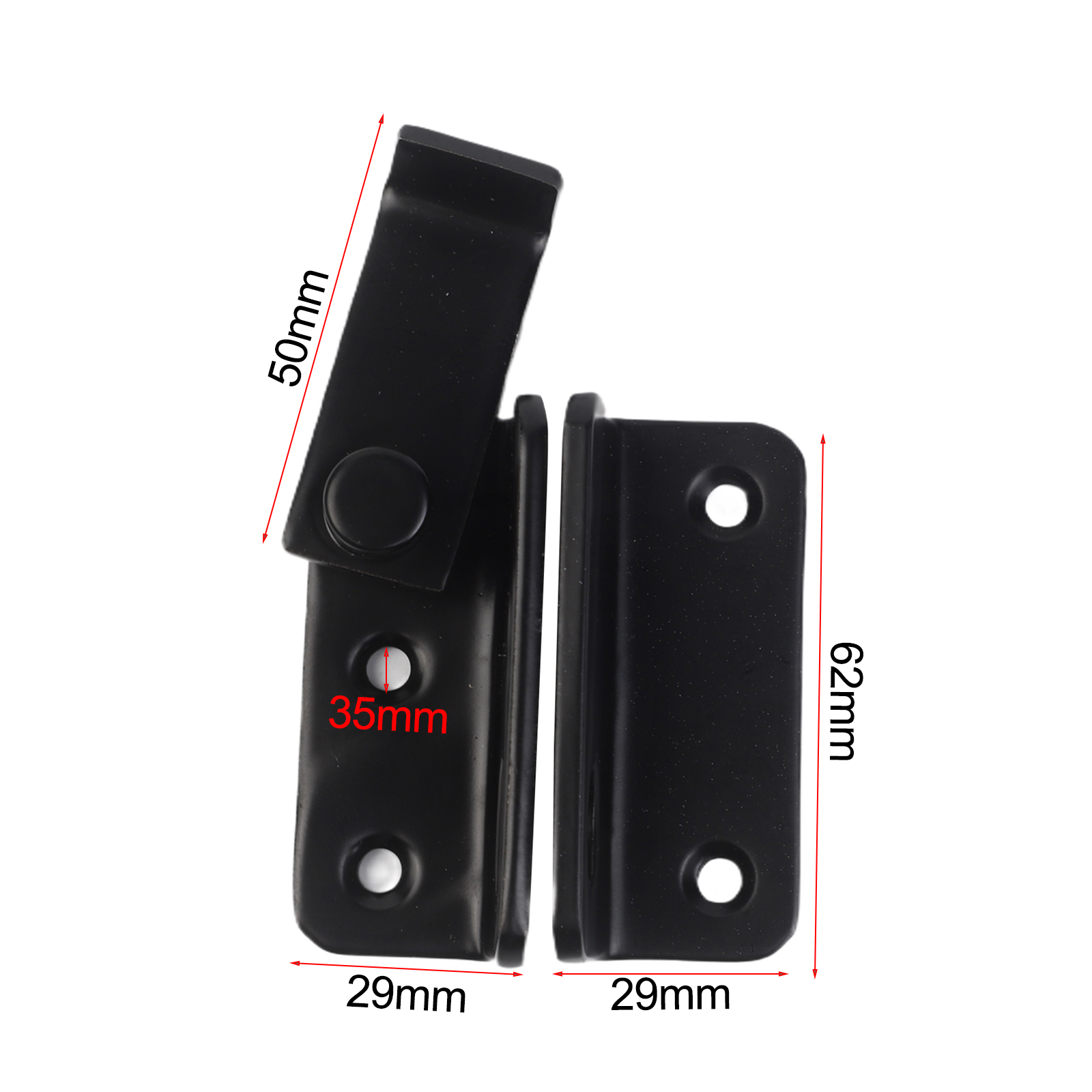 Home Security Door - 1Pc 블랙 스테인레스 스틸 잠금식 래치