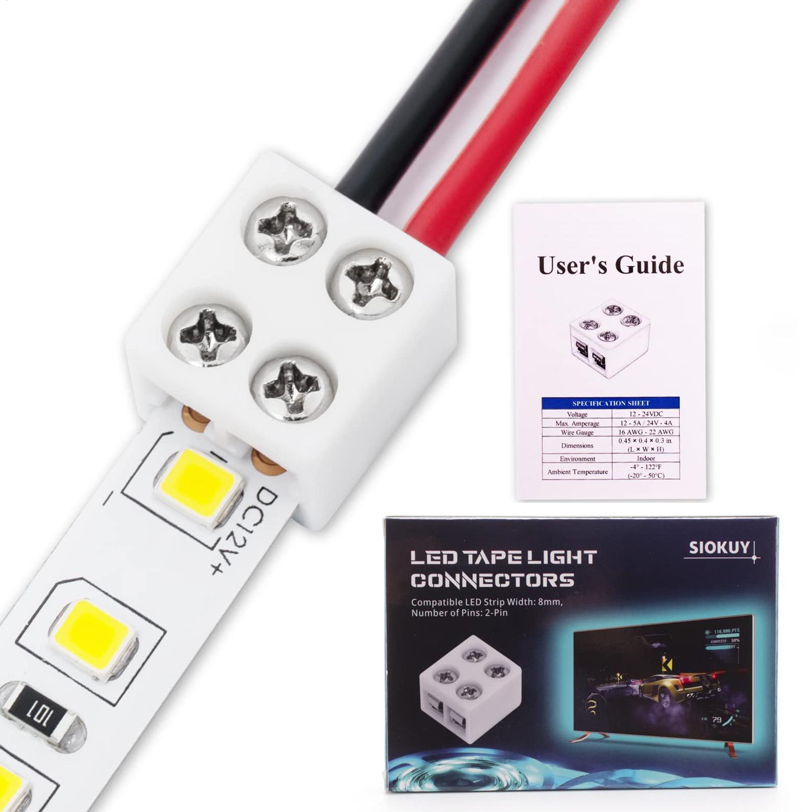 Home Security Providers - LED 스트립 커넥터 8mm 무납땜 스트립