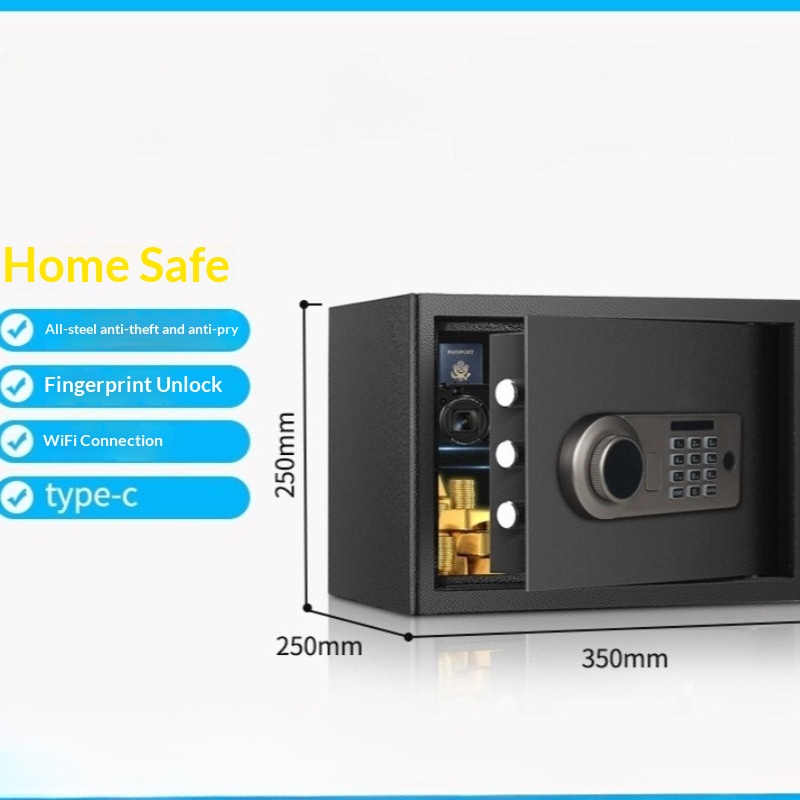 Home Security Safe - 전자 비밀번호 금고 25cm 미니 가정용