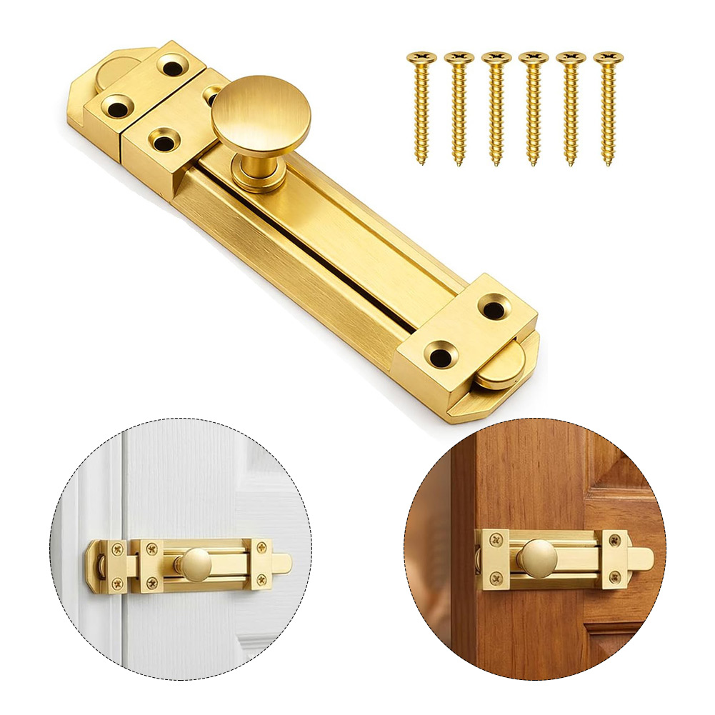 Home Security Door - 5인치 황동 슬라이딩 도어 잠금 장치,