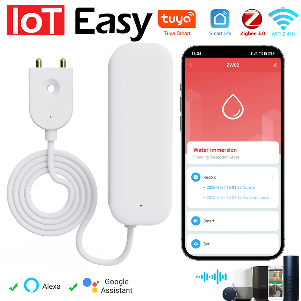 Home Security Business - Tuya WiFi ZigBee 워터 센서 누출