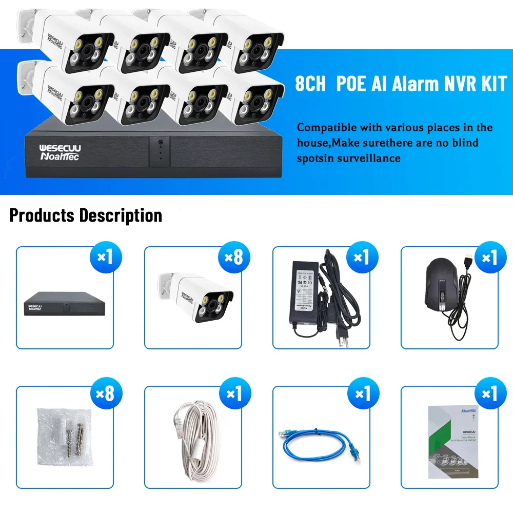 Home Security Kit With Camera - 제조업체 5MP 4K 8MP 4/8/16채널 HD