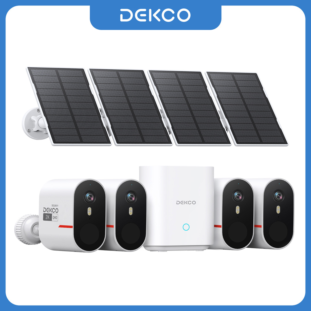 Home Security Kit With Camera - Dekco 3MP WiFi 태양광 카메라 시스템