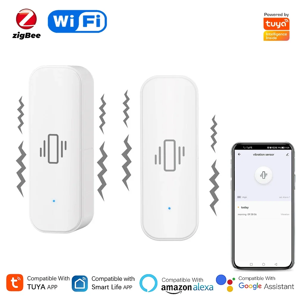 Home Security And Monitoring - 투야 와이파이 지그비 스마트 진동 센서,