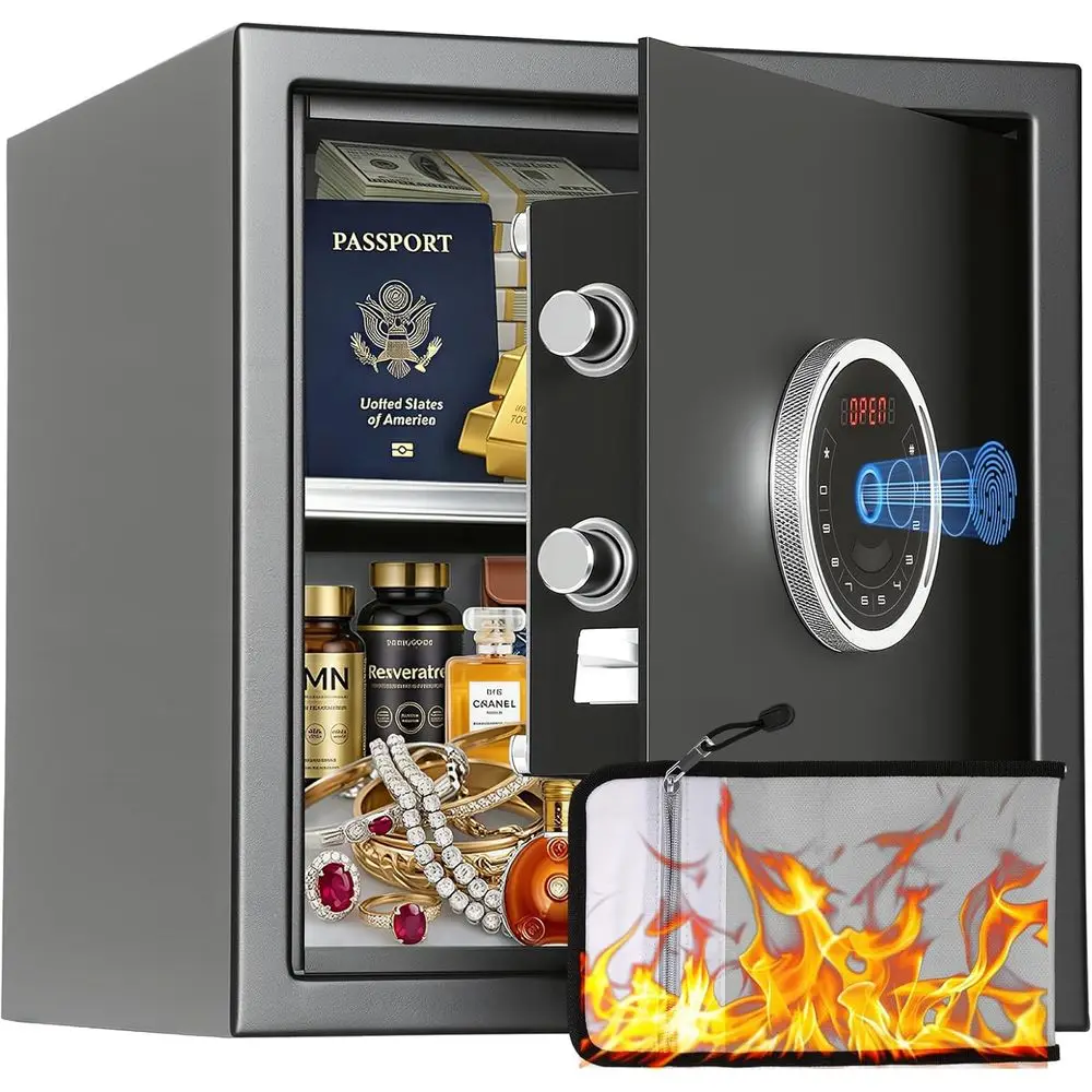 Home Security Safe - 1.5 자동 개방형 생체 인식 금고(터치스크린