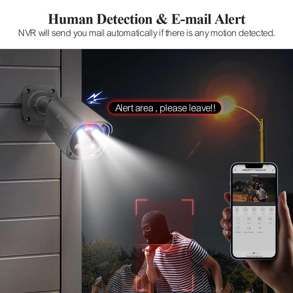 Techage AI 풀 컬러 나이트 비전 얼굴 감지 C - Home Security Kit With Camera 리뷰 및 가격