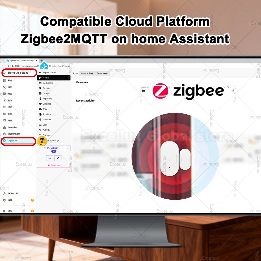 Zigbee 3.0 밝기/진동 센서가있는 도어 윈도우  - Home Security Door 리뷰 및 가격