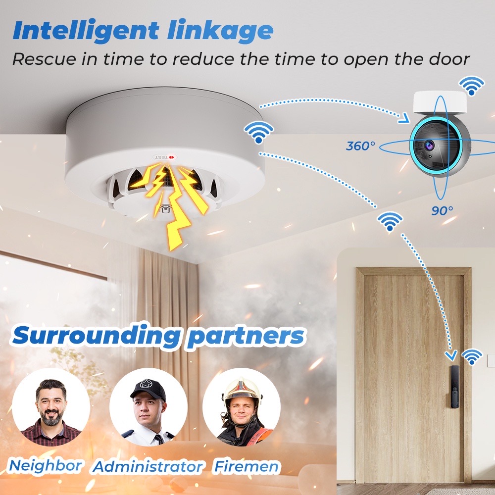 Tuya WiFi 온도 및 습도 센서 연기 감지기 보호 - Home Security Wireless 리뷰 및 가격