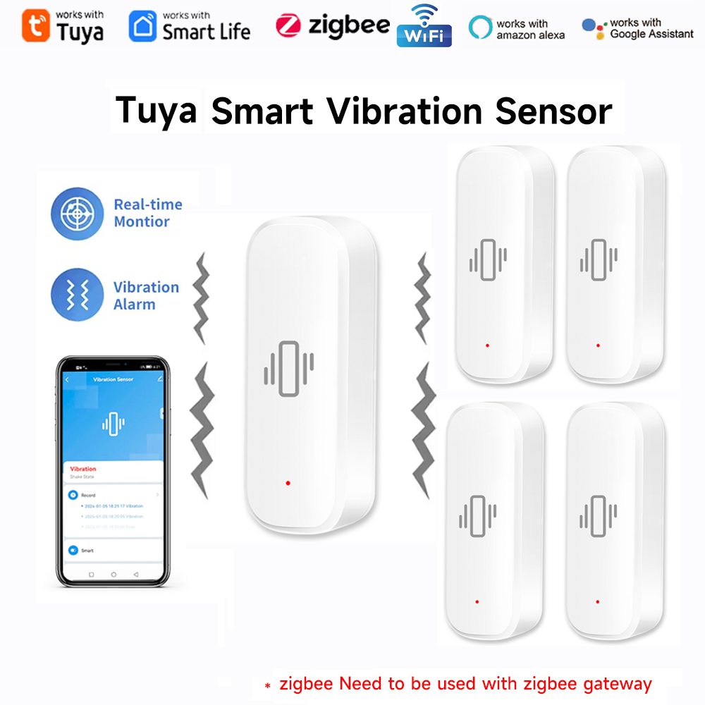 Tuya WiFi Zigbee 스마트 진동 센서 무선  - Home Security Alexa 리뷰 및 가격