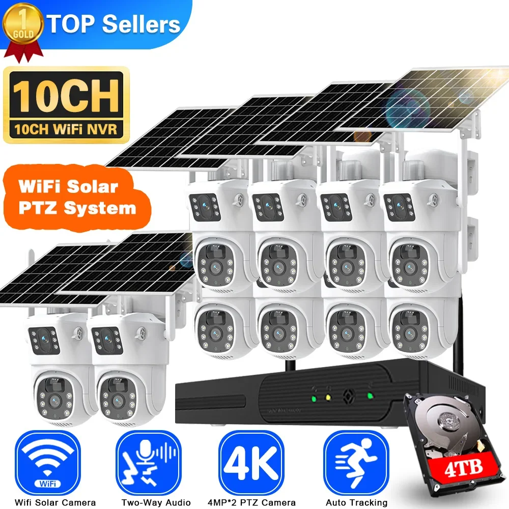 듀얼 렌즈 와이파이 태양광 CCTV 카메라 시스템, 1 - Home Security Kit With Camera 리뷰 및 가격