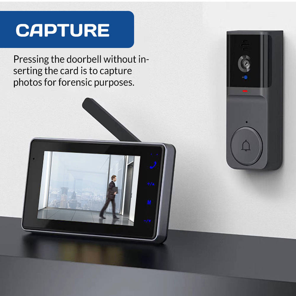 4.3인치 HD IPS 스크린 무선 비주얼 인터콤 초인 - Home Security No Wifi Needed 리뷰 및 가격