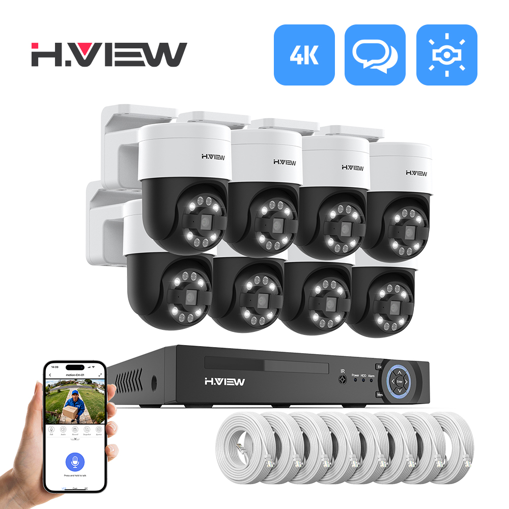 H.view 8Ch 4K 5MP 8MP Cctv 보안  - Home Security Kit With Camera 리뷰 및 가격