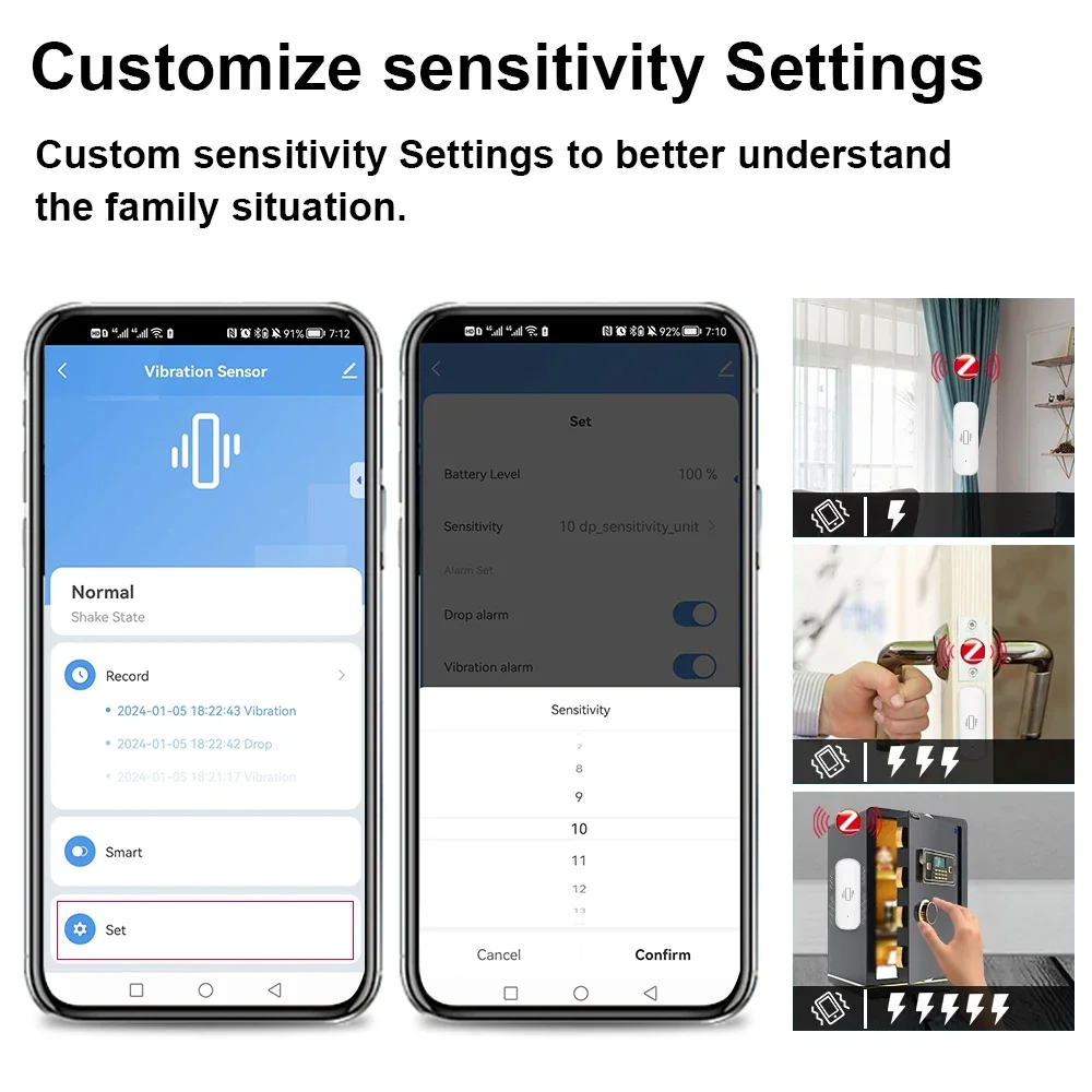 스마트 ZigBee 진동 센서 앱 모니터 홈 보안 보호 - Home Security And Monitoring 리뷰 및 가격