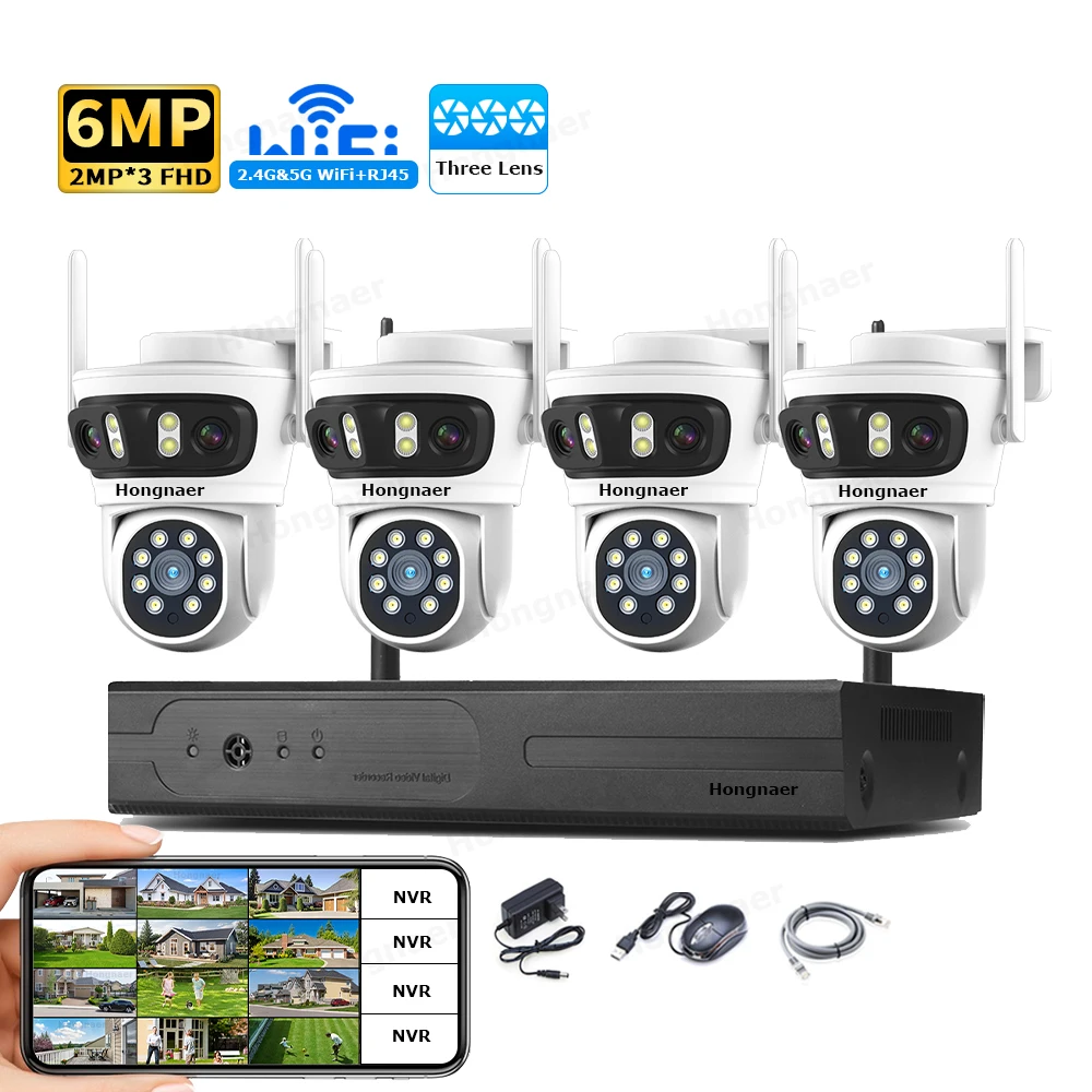 2026 홍나르 6MP 4채널 3렌즈 2.4G 5G W - Home Security Wireless 리뷰 및 가격