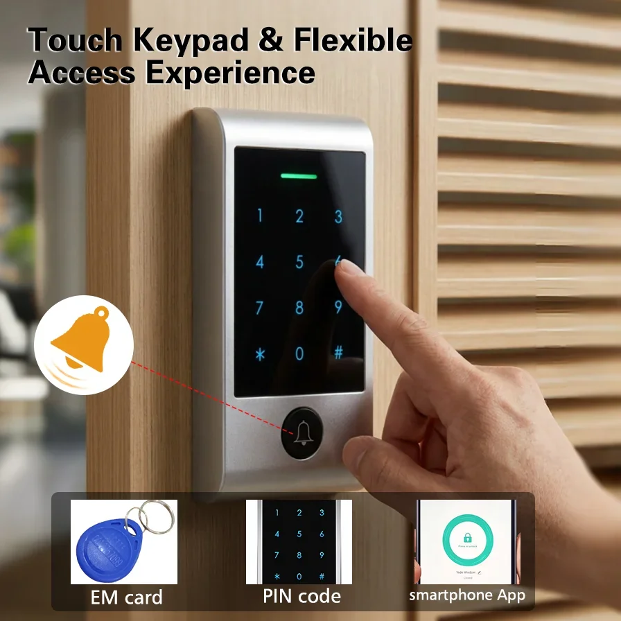 도어벨 버튼이 있는 고급 WIFI 원격 제어 터치 키패 - Home Security Door 리뷰 및 가격