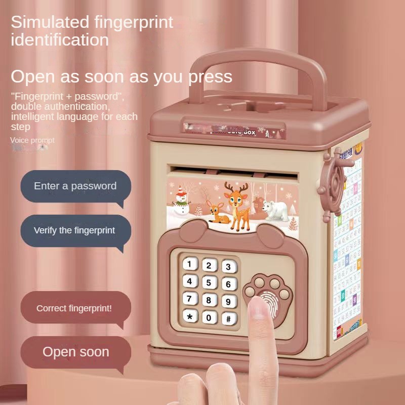 지문이있는 돈 상자 돼지 저금통 동전 용 전자 ATM  - Home Security Safe 리뷰 및 가격