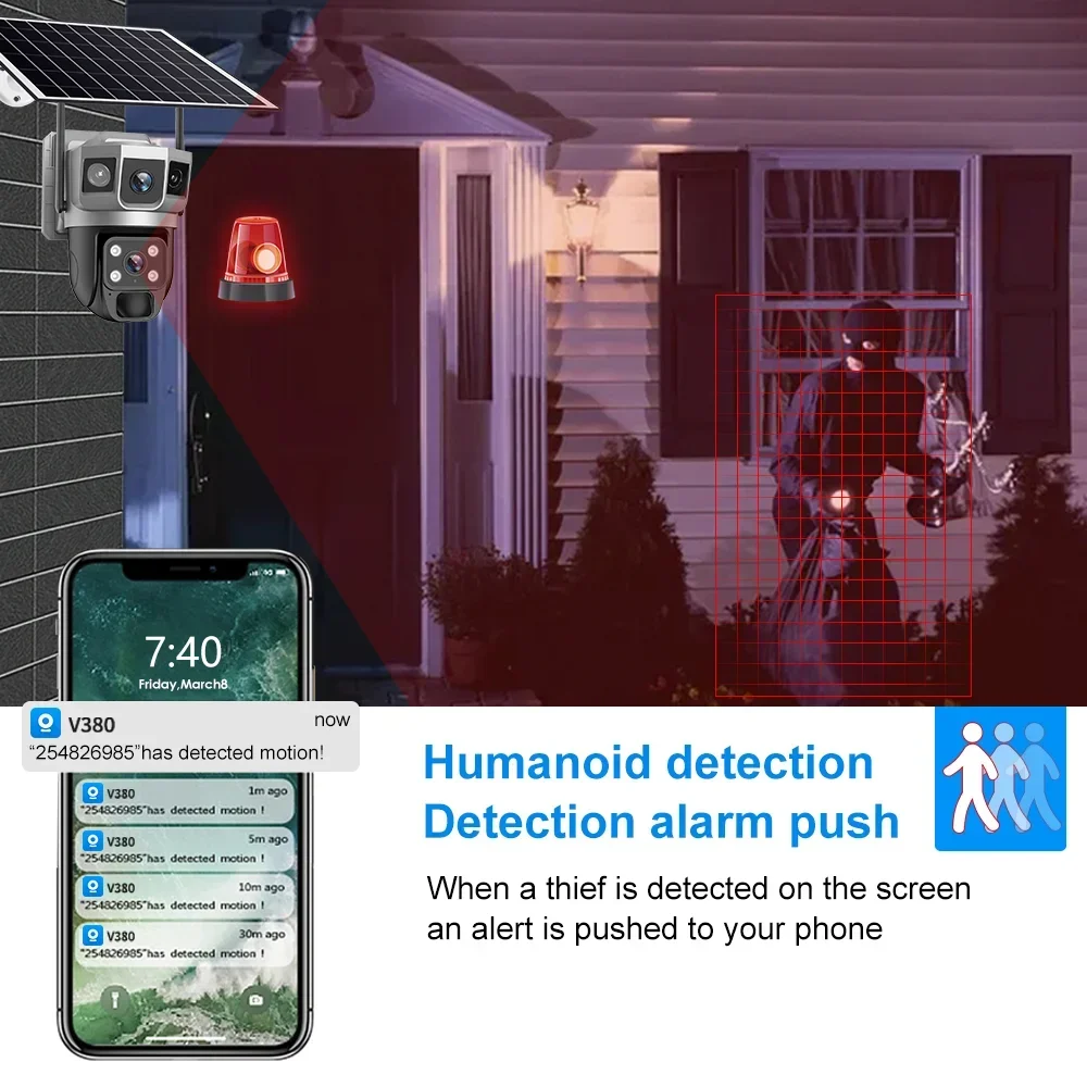 V380 4K 3화면 4G 카메라 태양광 배터리 PIR - Home Security Upgrades 리뷰 및 가격