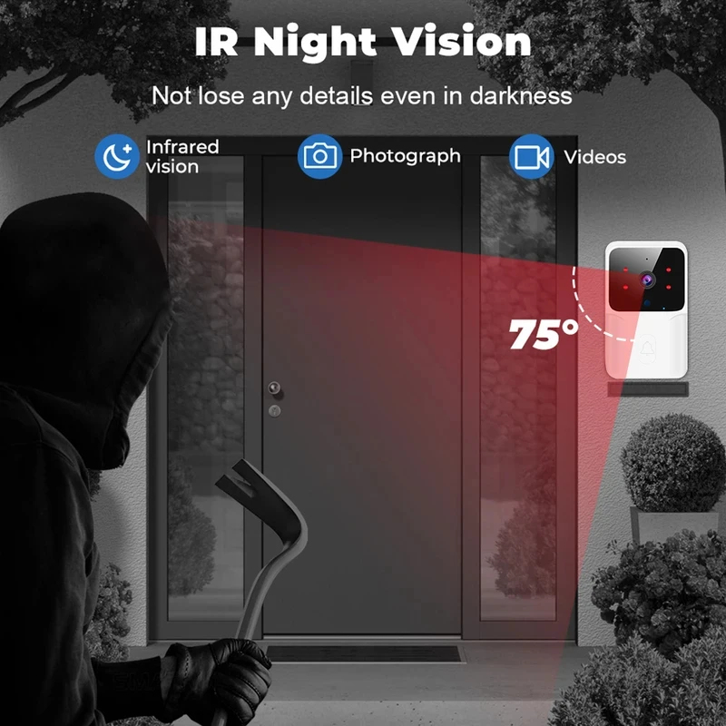스마트 홈 WiFi 비디오 초인종 무선 전화 양방향 인 - Home Security No Wifi Needed 리뷰 및 가격