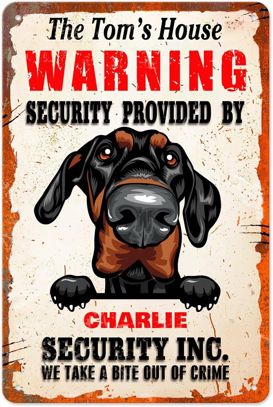 개인화된 재미있는 경고 보안 표지판 도베르만 핀셔 개  - Home Security Providers 리뷰 및 가격