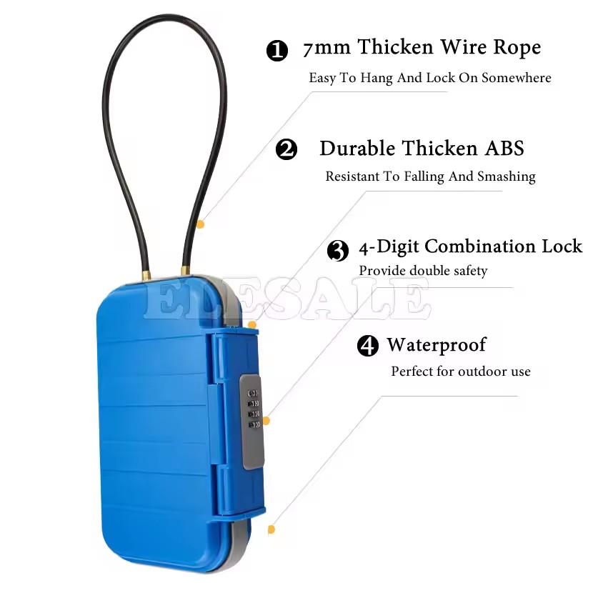 창의적인 휴대용 4 자리 콤비네이션 잠금 장치, 해변  - Home Security Safe 리뷰 및 가격