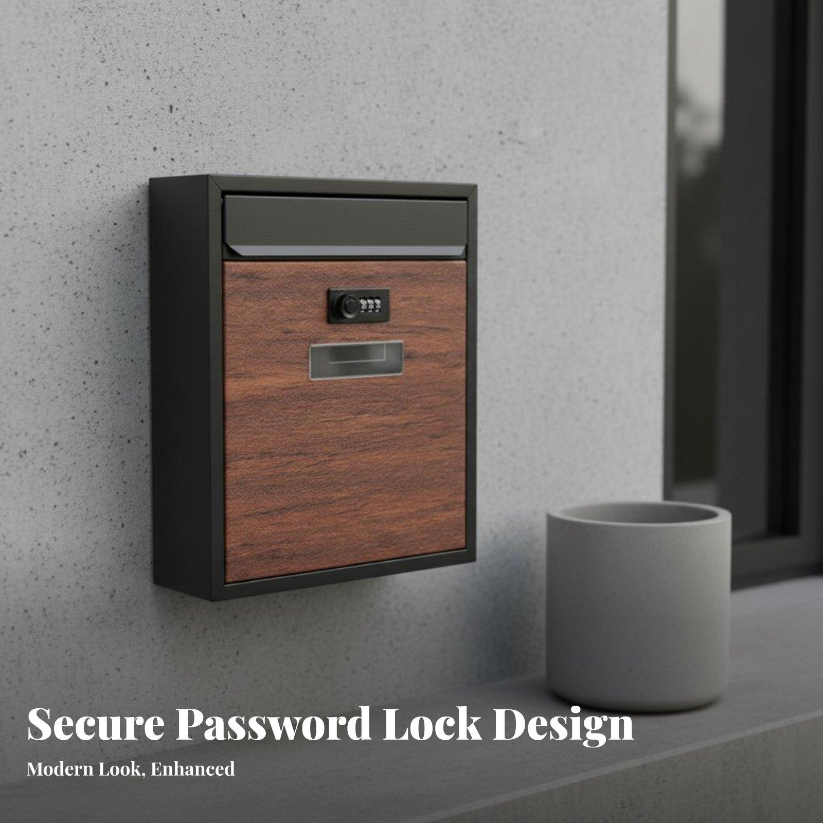 현대식 금속 우편함, 콤비네이션 잠금장치, 방수, 벽걸 - Home Security Letters 리뷰 및 가격
