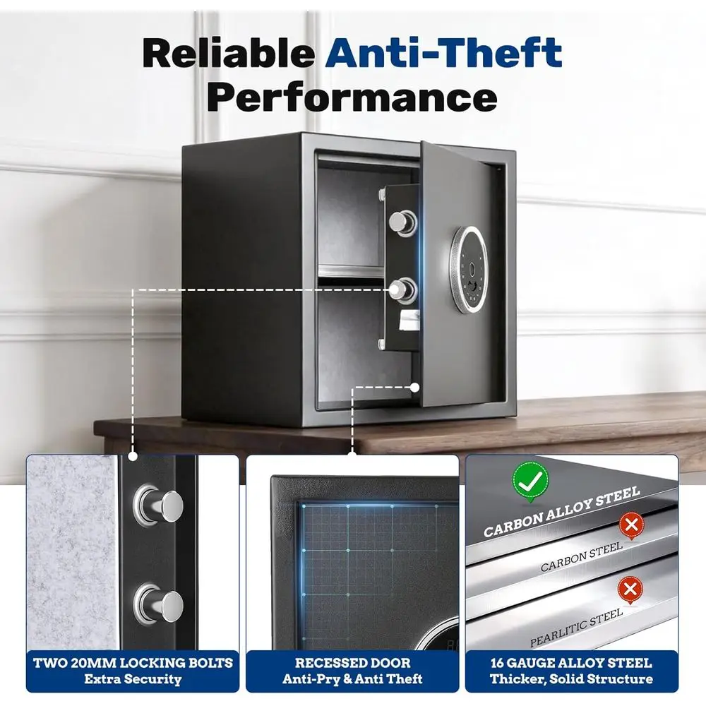 1.5 자동 개방형 생체 인식 금고(터치스크린 키패드  - Home Security Safe 리뷰 및 가격