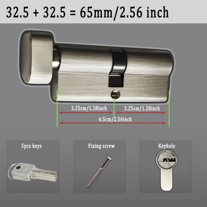 1Pc 유럽 표준형 전체 구리 도난 방지 잠금 실린더, - Home Security Door 리뷰 및 가격